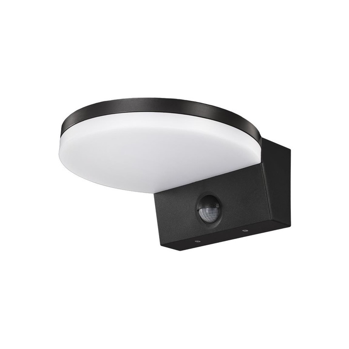 Aplica LED de exterior cu senzor, Top Light, IP65, 7x18cm, negru