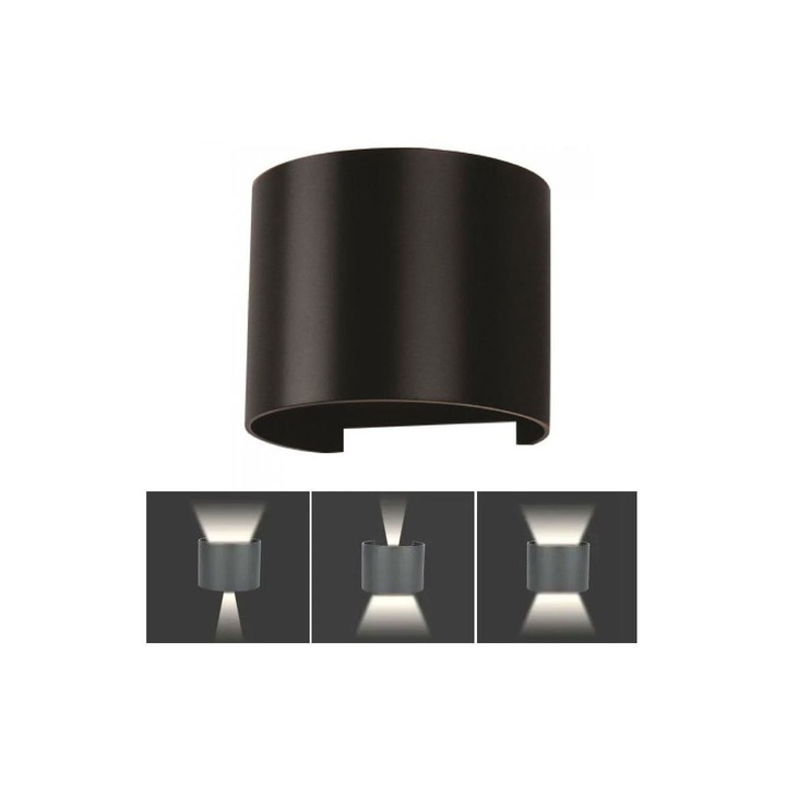 Aplica LED de exterior LED/6W/230V 3000K IP65 negru VT0967