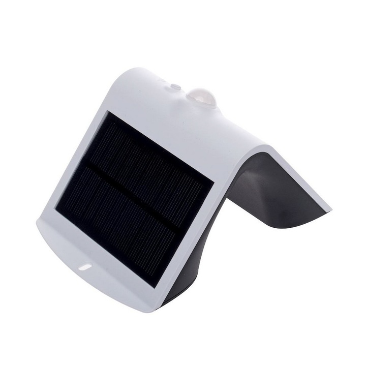 Corp de iluminat LED solar cu senzor de miscare, Milagro, Metal, LED/1,5W/1200, mAh 3,7V, IP65, Alb