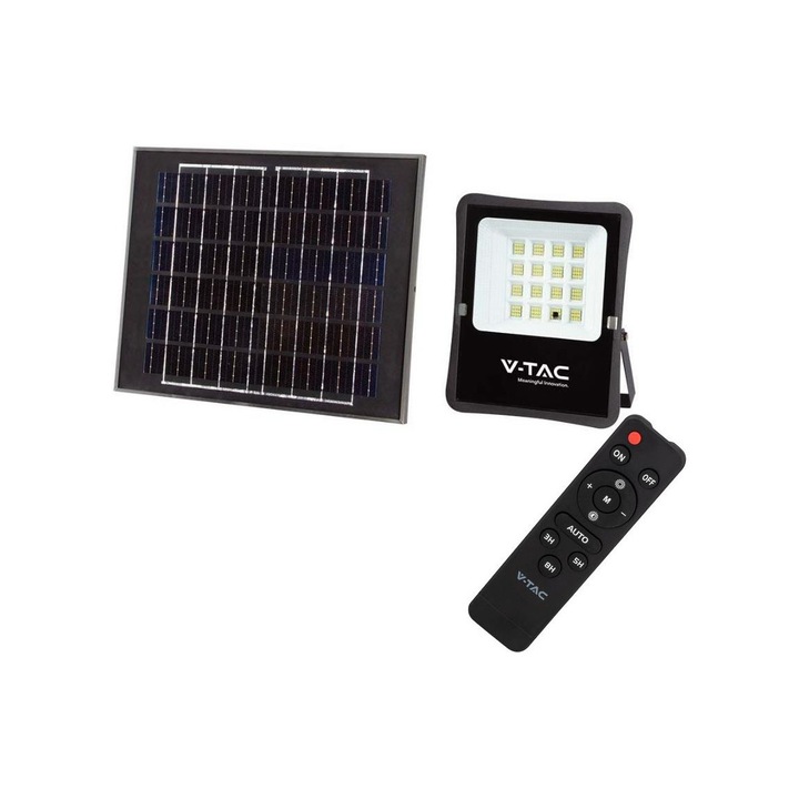 Прожектор, V-Tac, LED, външен, 16W / 3.2V, пластмаса\метал, черен