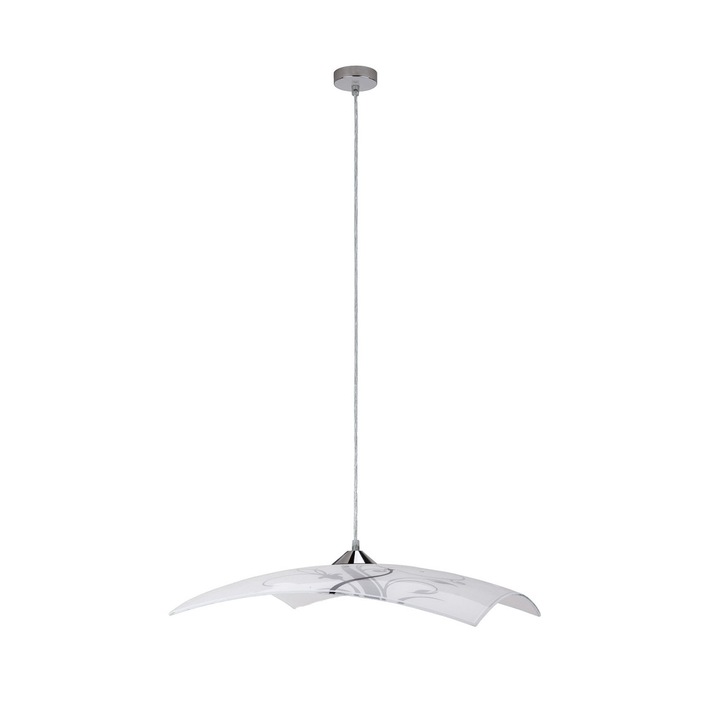 Lustra Elina, Rabalux, Soclu E27, Metal/Sticla, 60W, 230V, Alb/Crom inchis