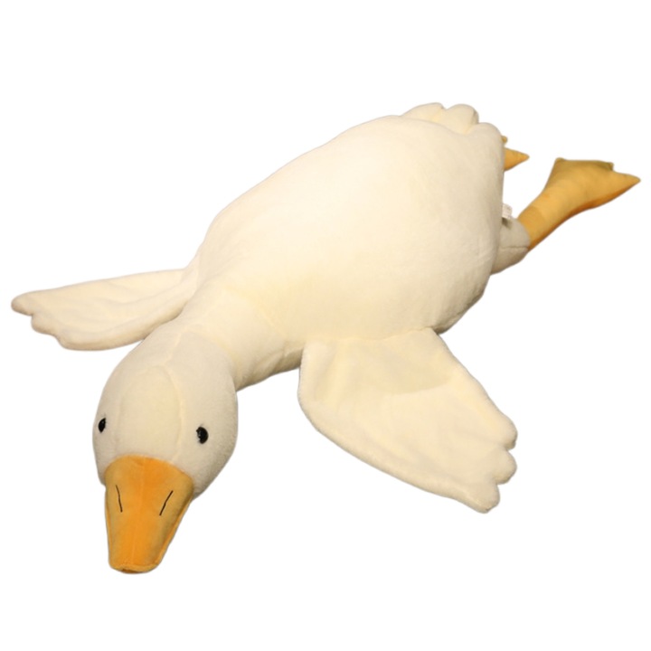 Плюшена играчка, мека и пухкава възглавница тип Goose, 48 см, бяла