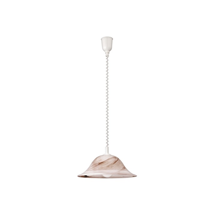 Lustra Albastro, Rabalux, Soclu E27, Sticla/Plastic, 60W, 230V Maro/Alb