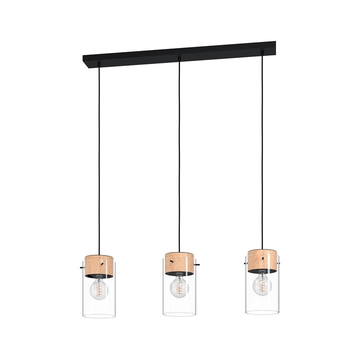 Полилей с кабел, Eglo, 3xE27, черен