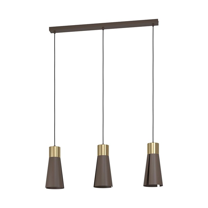 LED полилей на кабел, EGLO, Метал, 3xGU10/4.5W/230V, Кафяв/Златен