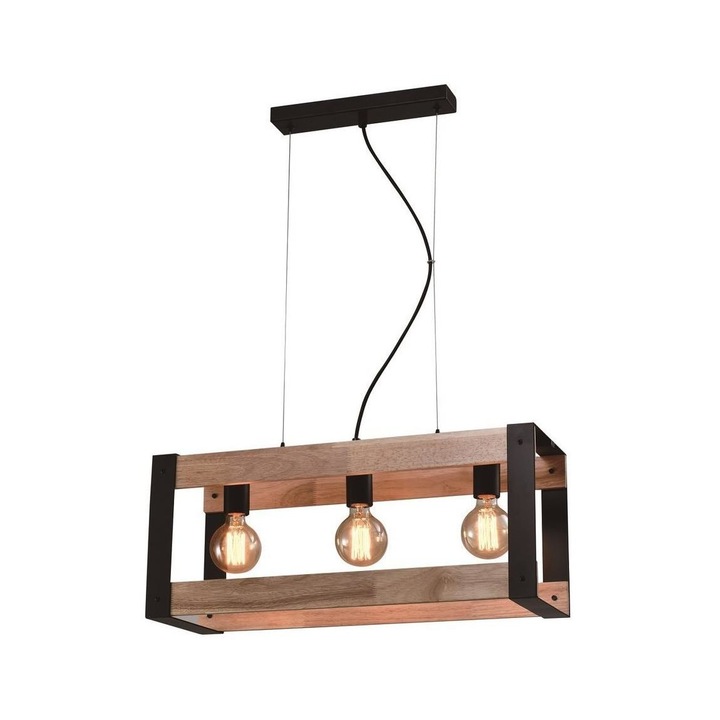 Полилей на кабел, Candellux, 3xE27/40W/230V, Кафяв/Черен, Метал/дърво