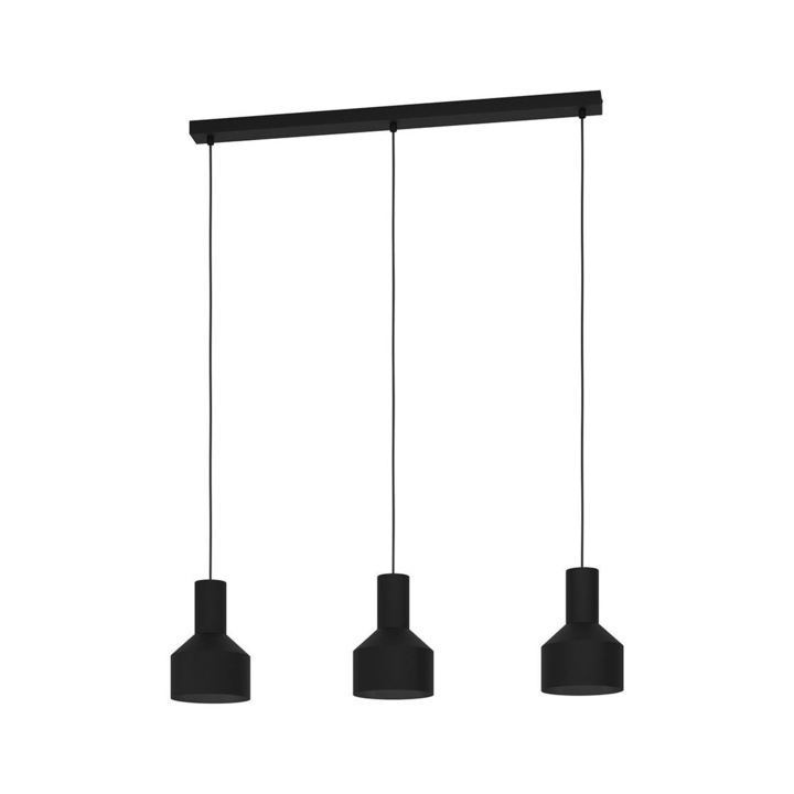 Полилей на кабел, EGLO, Метал, 3xE27/40W/230V, Черен