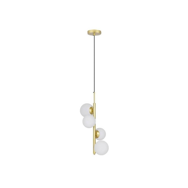 Полилей с кабел, Candellux, 4xG9/20W/230V, златист / бял, метал/стъкло