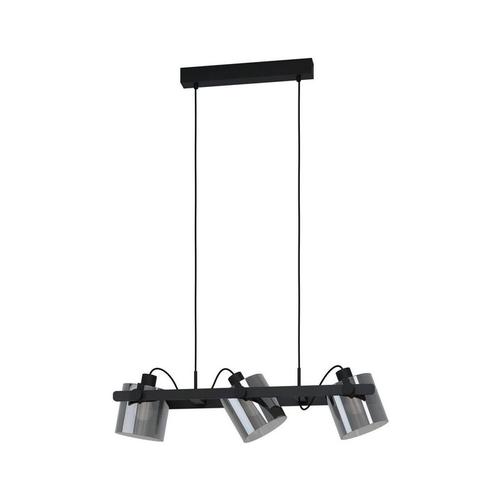 Полилей на кабел, Eglo, 3xE27, черен/сребрист