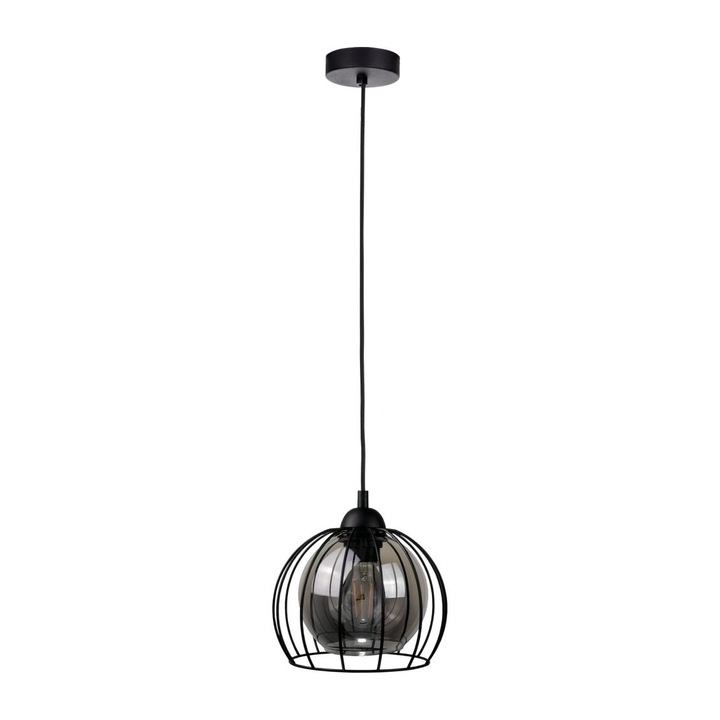 Полилей, Keter Lighting, Метал/Стъкло, 120 см, 1 x E27, 60W, Черен