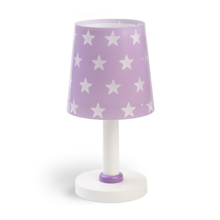 Veioza copii, Dalber, Plastic, Alb\Violet, 30 cm