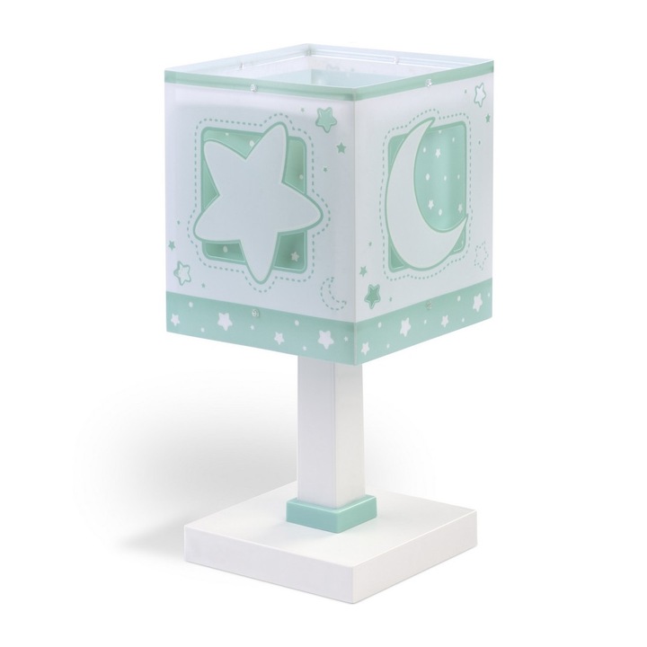Veioza copii, Dalber, Plastic, Alb\Verde, 29x14 cm