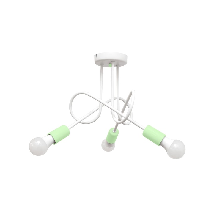 Lustra aplicata, Helam, E27/60W/230V, Alb/Verde