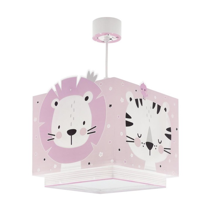 Lustra, Dalber, Plastic, Alb\Roz, 65x24 cm