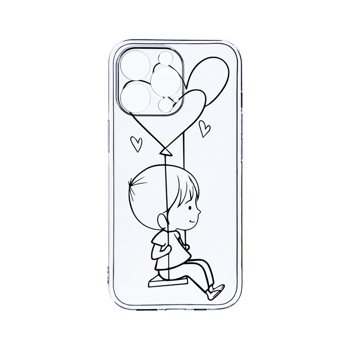 Husa BestCase® Clear Silicon 2MM, Compatibila Cu Apple iPhone 14 Pro, My Little Boy, Antisoc, Protectie Camera, Margini ridicate pentru protectia ecranului, T 1046