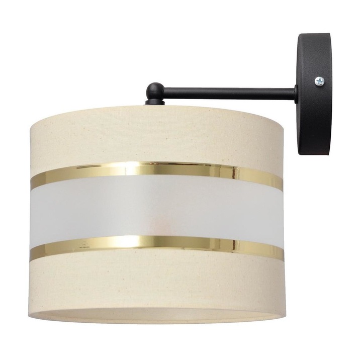 Lampa de perete, HELAM, 1xE27/60W/230V, Crem/Auriu