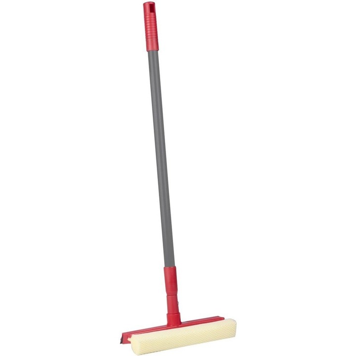 Racleta geamuri, Plastic/Aluminiu, Maner reglabil, Rosu