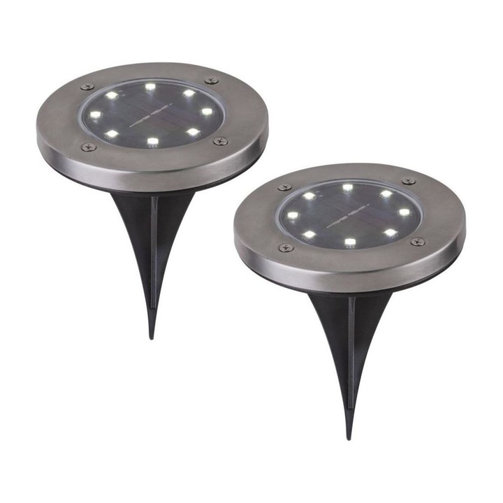 Set 2 lampi solare LED, Globo, 0.8W, 3V, IP44, 33414 GL6922, Argintiu