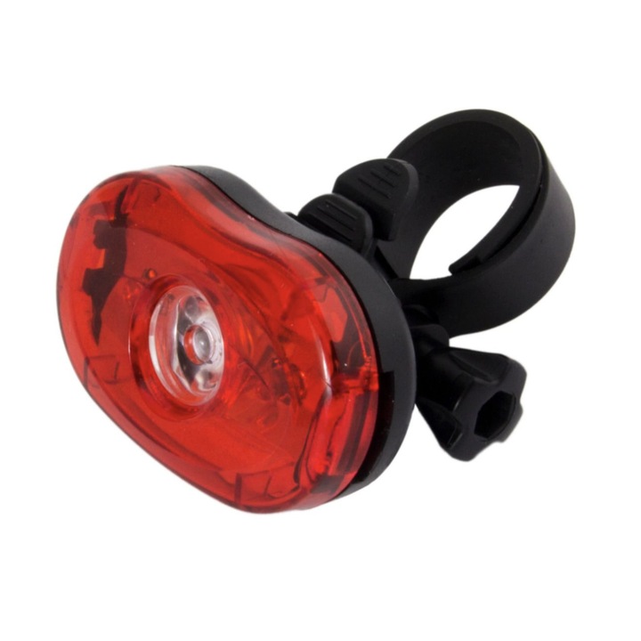 Autentikus kerékpár hátsó lámpa 2 LED-del, 2 világítási móddal, 2 db AAA elemmel, fekete-piros
