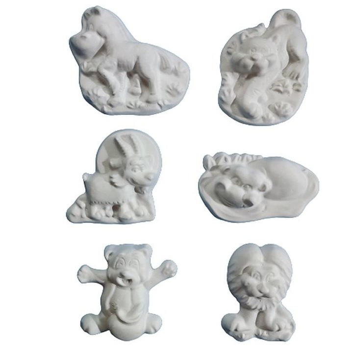 Figurine Ipsos de pictat, Vietuitoare din padure, dimensiuni mari 6 piese