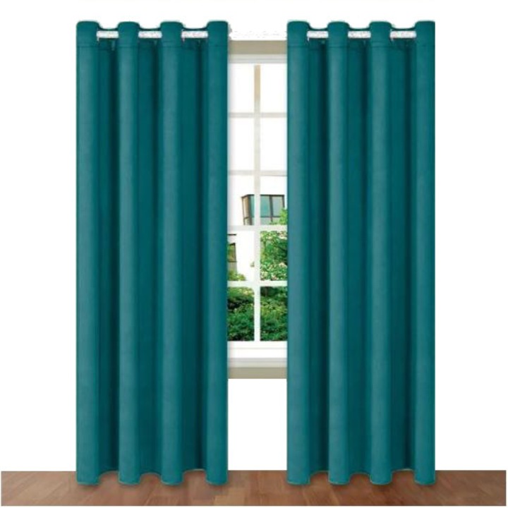 Erdőzöld Sötétítő drapéria, gyűrűkkel, 100% poliészter, sima modell, magasság 260 x szélesség 140 cm