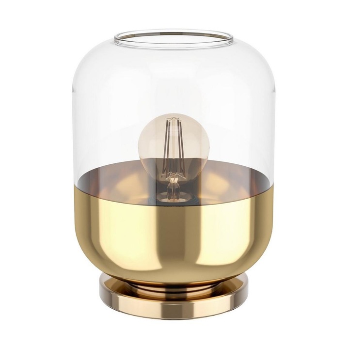Lampa de masa, Eglo, Metal/Sticla, E27, 40W, 230V, Auriu/Transparent