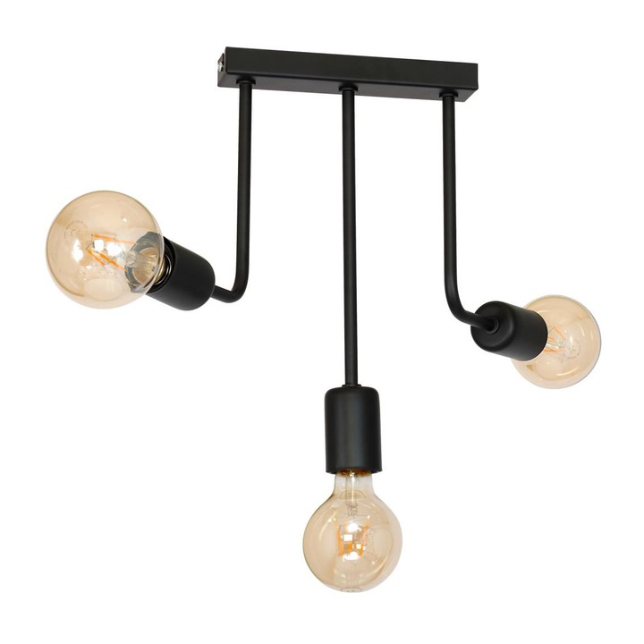 Lustra, Luminex, Metal, E27, Negru