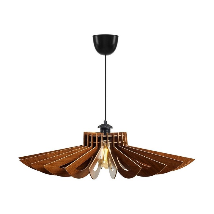 Lustra pe cablu, Asir, Soclu E27, 60W, 230V, Lemn, Maro