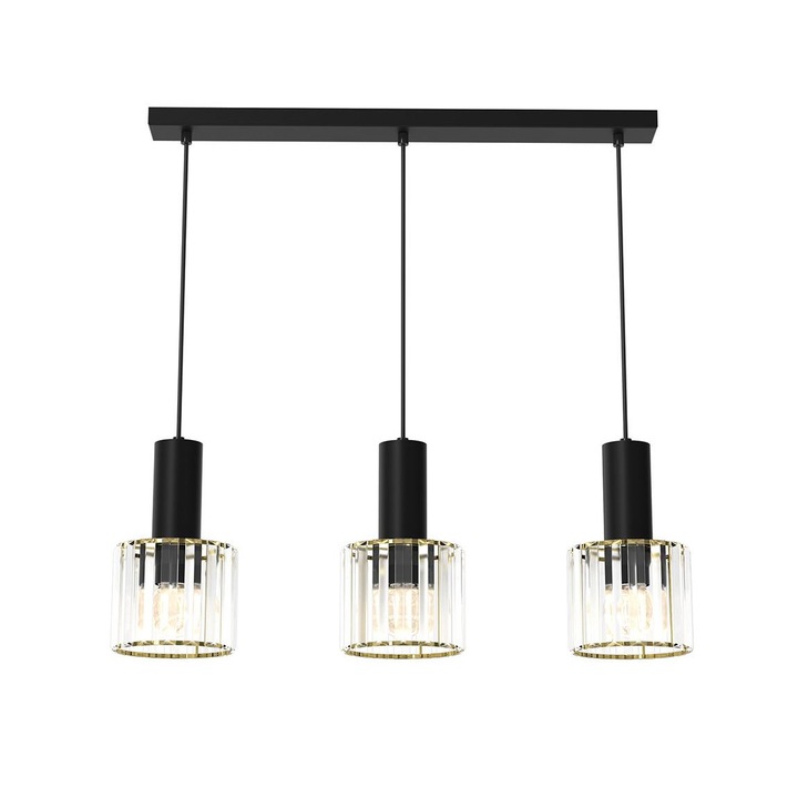 Lustra, Milagro, E27, Metal, Negru