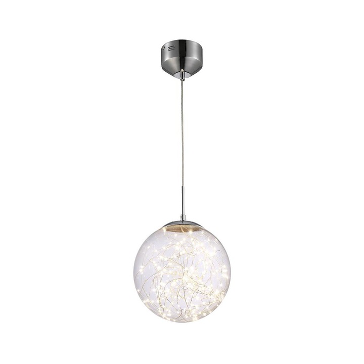 Pendulum, Klausen, Метал/Стъкло, 134 см, LED, 15W, Сив/Прозрачен