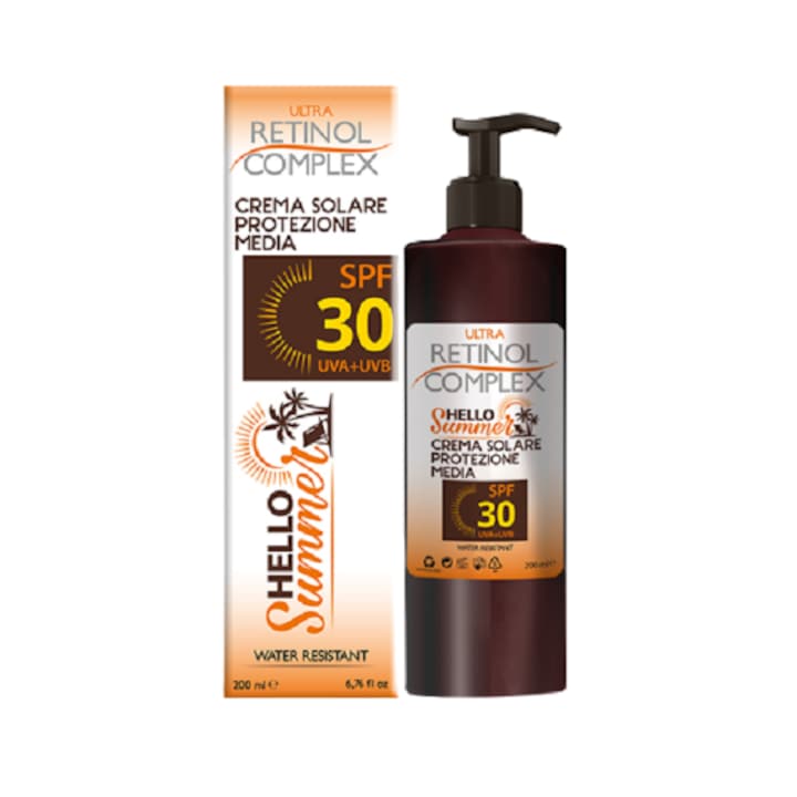 Fényvédő krém, SPF 30, vízálló, Ultra Retinol Complex, 200 ml