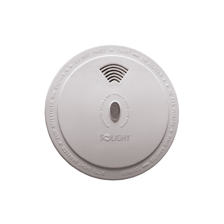 Detector monoxid de carbon cu alarma, Solight, 1D31, 9V, Plastic, Alb