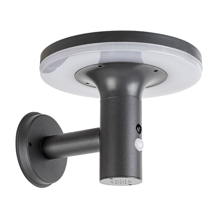 Lampa solara cu senzor, Rabalux, Metal/Plastic, LED, 10 W, 3.7 V, Negru