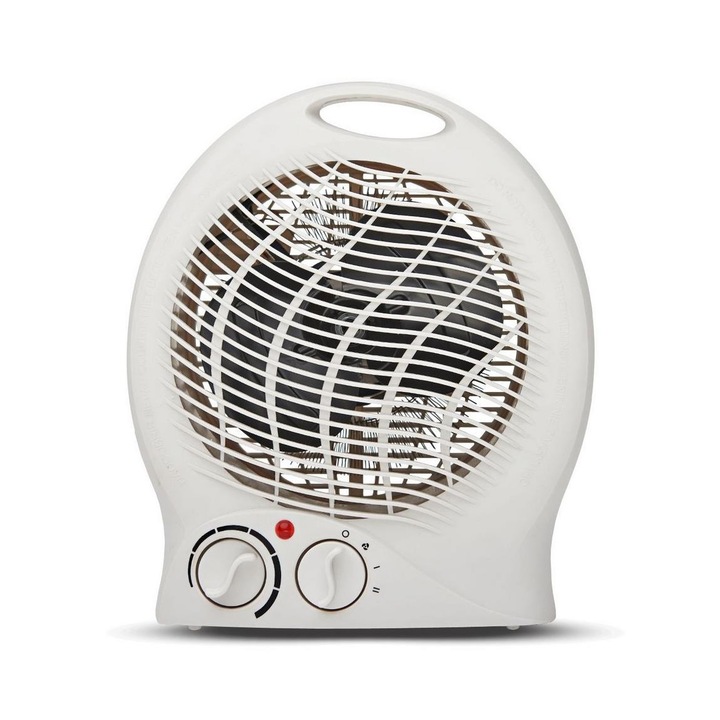 Aeroterma electrica cu 3 trepte de incalzire, KOBI, Plastic, 27x23cm, Alb