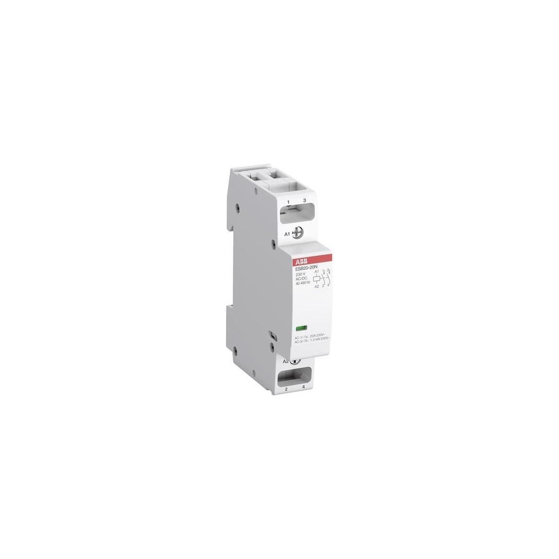 Contactor de instalare cu 2 poli, ABB, Plastic, 8.6x6.5cm, Alb - eMAG.ro