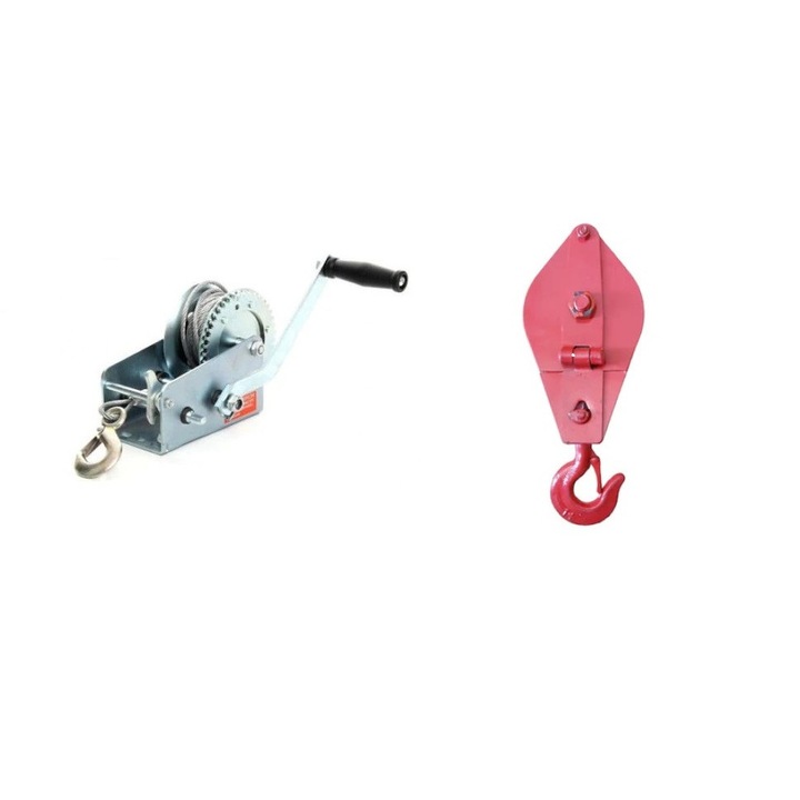 Set scripete 0.5T si troliu manual 600LBS, 275kg