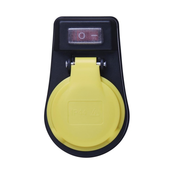 Priza exterior cu intrerupator, Emos, 250V/16A, IP44, Negru\Galben