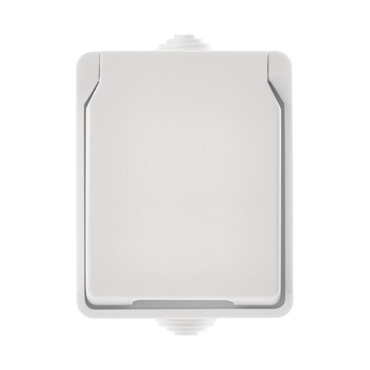 Priza exterior, Emos, 250V/16A, IP54, Alba