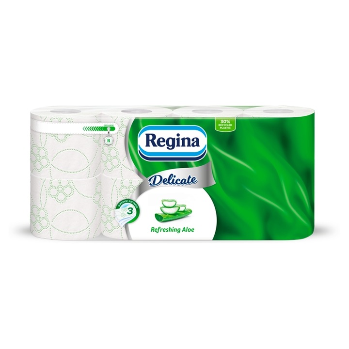 Regina Delicate Refreshing Aloe 8 tekercses, 3 rétegű toalettpapír