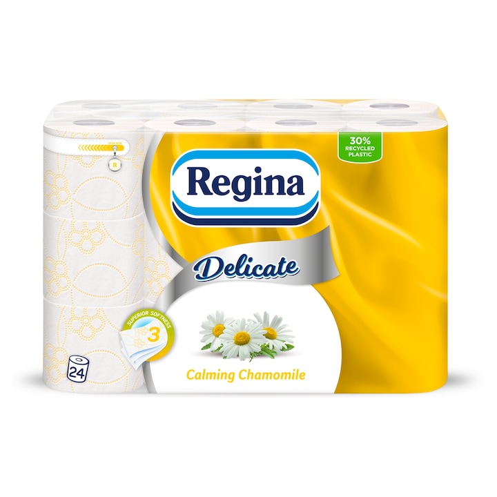 Regina Delicate Calming Chamomile toalettpapír, 3 rétegű, 24 tekercs