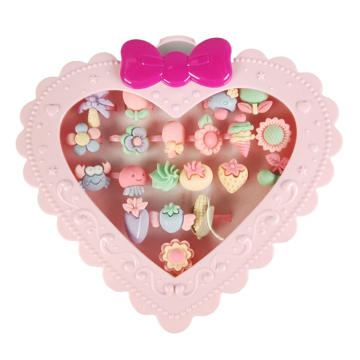 Set 20 inele pentru fetite, Trifox, Multicolor