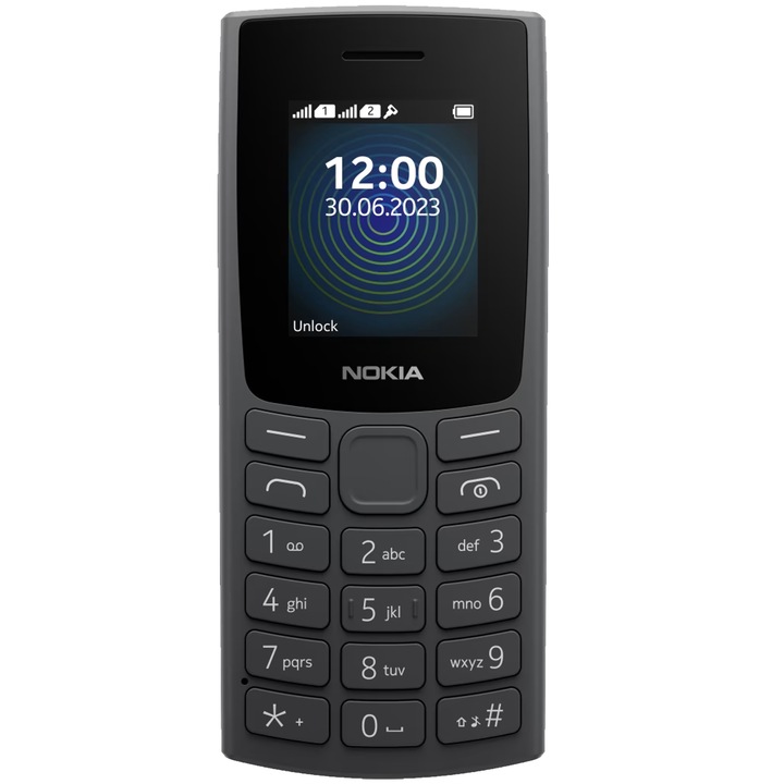 Nokia 110 (2023) Mobiltelefon, Dual SIM, Szénfekete