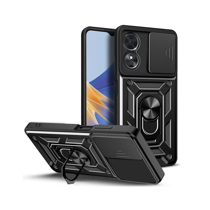 Калъф Techsuit, Съвместим с Huawei nova 11i, Защита на камерата, Черен