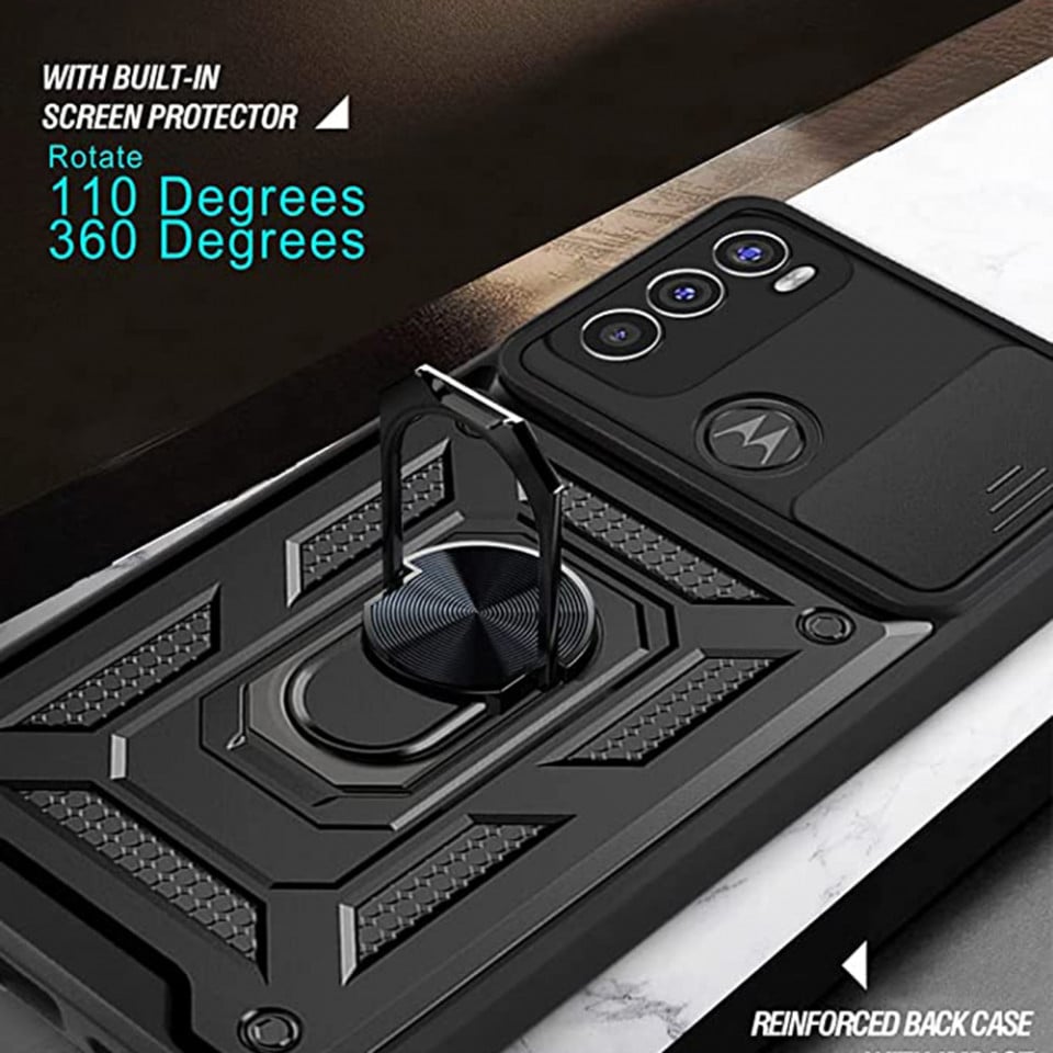 Husa Compatibila cu Motorola Moto E20 / E30 / E40 CamShield Series Negru