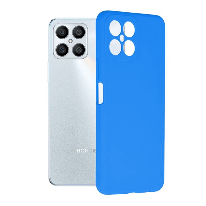 TPU szilikon tok mikroszálas Honor X6-hoz, belső mikroszálas, külső rendkívül puha szilikon, puha tapintású, vékony illeszkedés, tartós, rugalmas, optimális ultra védelem, kék