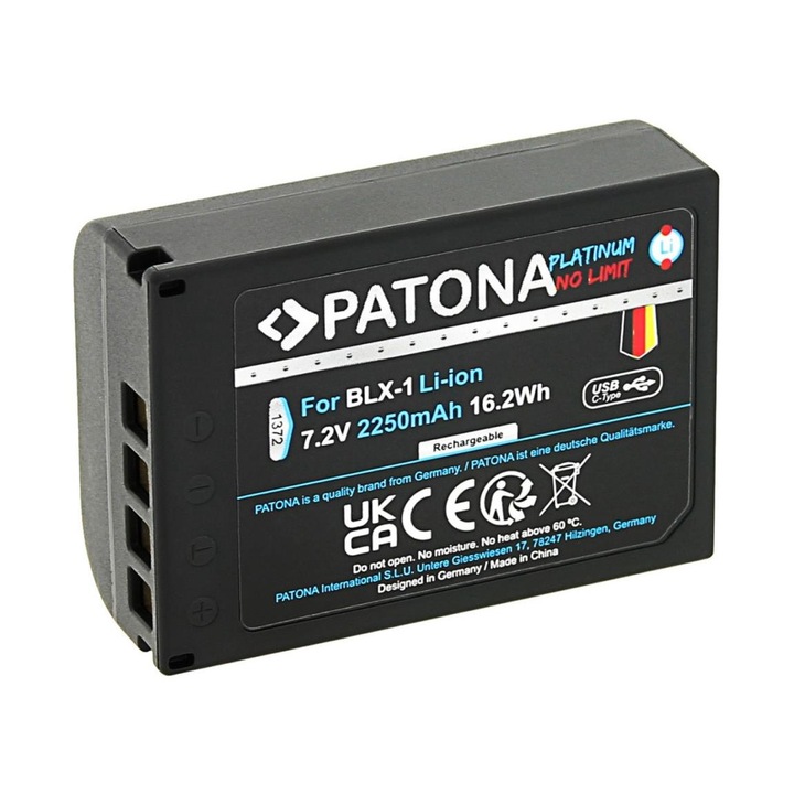 Baterie Olympus, 2250mAh, Li-Ion, USB-C