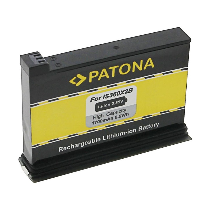 Baterie Patona pentru Insta 360 One X2, 1700mAh, Negru/Galben, set