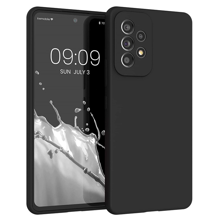 Husa silicon, compatibila Samsung Galaxy A33, 5G, slim, interior microfibra, protectie camera, Negru, NiDa Store