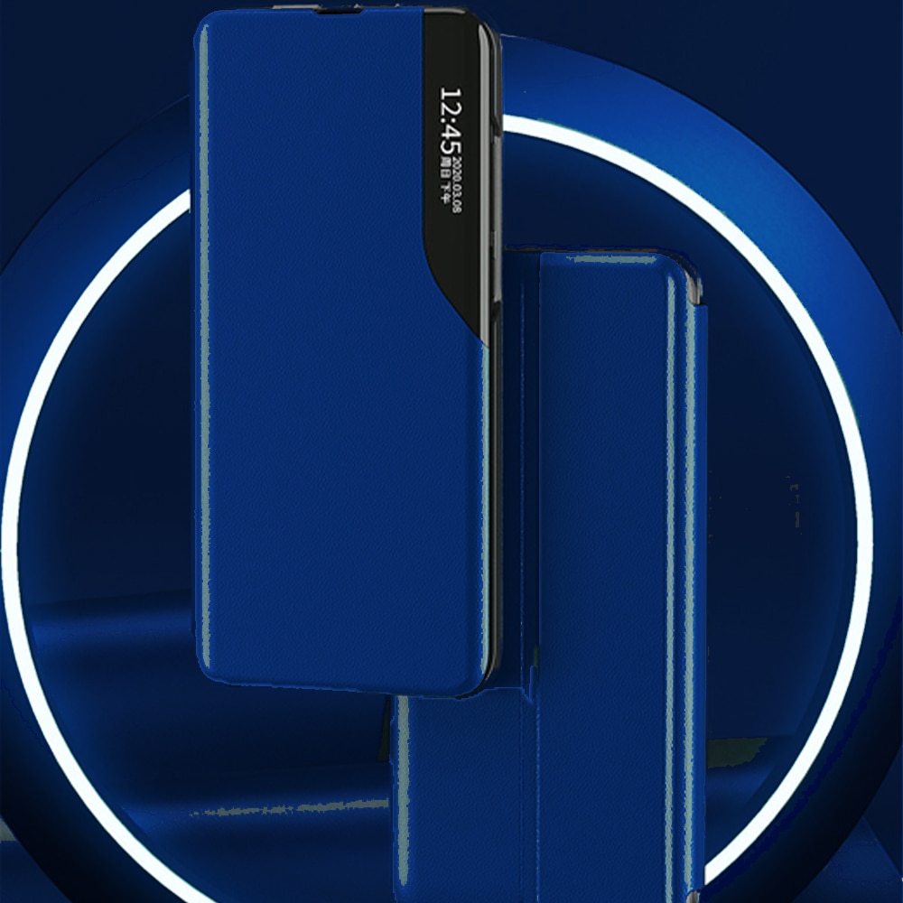 Husa Compatibil cu Telefon, Smart View G-Tech Compatibila cu Honor Y70, Piele Ecologica, Stand, Albastru