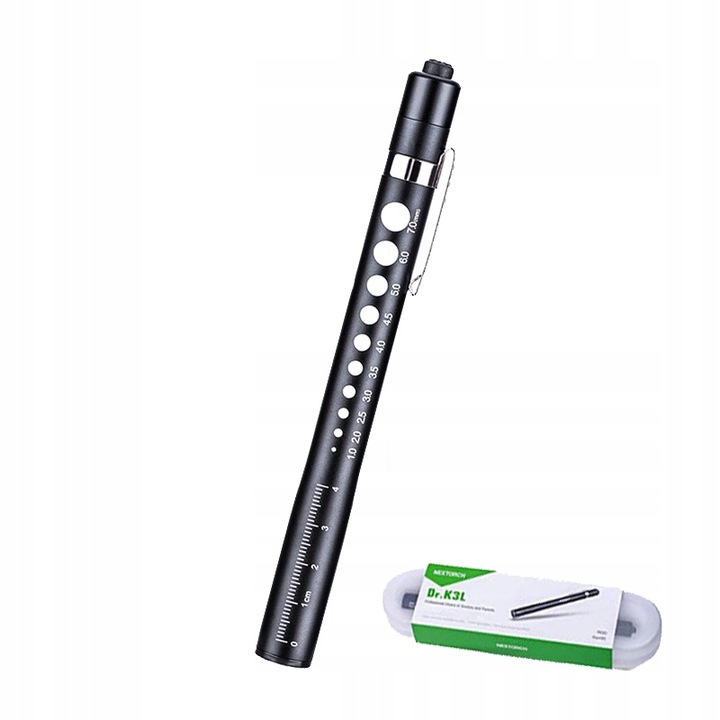 Медицински фенер, NEXTORCH, С батерии, Алуминиев, Черен